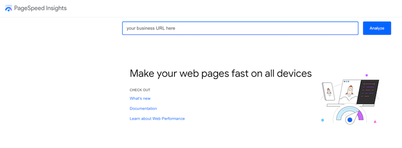 Running a performance test with PageSpeed Insights - Source: PageSpeed Insights