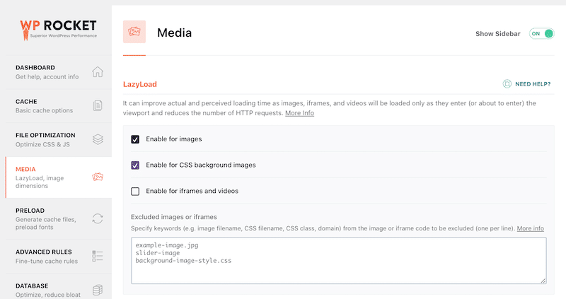 User-friendly interface accessible from the WordPress dashboard - Source: WP Rocket